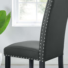Modway Parcel Dining Faux Leather Side Chair - Grey-Dense Foam Padding