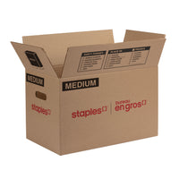 Staples Moving Box - Medium - 23" L x 15" W x 15" H-Kraft corrugated box provides sturdy and reliable protection for your moving needs