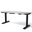 MotionGrey 55" Motion Electric Height Adjustable Standing Desk with German Dual Motors for Home and Office- White Top- Black-55"x 28" Desktop, height adustable range from 24" to 49"