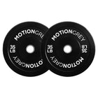 MotionGrey Standard Weight Plates - Olympic Barbell Plates for Weightlifting - 35 lb - Black - Set of 2-Durable Rubber-Coated Plates: Thick rubber exterior reduces noise, protects floors, and ensures long-lasting performance for home workouts