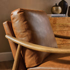 Modway Langford Vegan Leather Accent Armchair - Tan Walnut-Kiln-Dried Solid Wood Frame