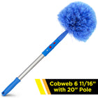 Gritt Commercial Cobweb Duster Brush - 6 11/16" Cobweb Corner Duster Brush - 20" Pole-Gentle bristles ensure surface protection