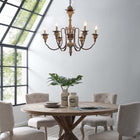 Modway Bountiful Vintage French Pendant Ceiling Light Candelabra Chandelier - Brown-Antique Metal Arms