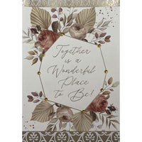 Rosedale Gold Wedding Greeting Cards/Envelopes - 5-1/2" x 8" - Glitter Hearts - 6 Pack-Premium quality greeting cards