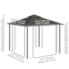 Outsunny 10 ft W x 10 ft L Patio Gazebo - Outdoor Gazebo Canopy - Grey-Blocks most of the sun's UV rays to reduce heat and keep you cool