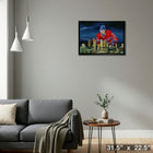 Cole Caufield Canadiens Skyline - Framed Canvas - 31" x 22"-Ready to hang - arrives fully assembled