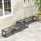 PawHut Wooden Outdoor Cat Tunnel Toy with Multiple Entrances - Lead Grey-Weather protection ensures outdoor friendliness with water-resistant paint 