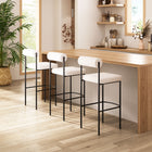Zuo Livorno Barstool - Ivory - Set of 2-Dimensions: 20.5" L x 16.1" W x 40.2" H