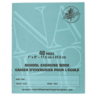 North American Paper Inc. Exercise Books - 7" x 9" - 1cm Graph - 40 Pages -25 Pack-40 pages/book