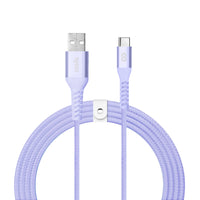 LOGiiX Vibrance Braid 1.2M USB-A to USB-C - Lavender-1.2M (*3.94 ft) USB-A to USB-C cable to charge & sync USB-C devices