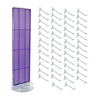 Azar Revolving Studio Base Pegboard Floor Stand - 60" x 16" - Purple-Includes a T-strip sign holder that can be attached to the top of the pegboard display