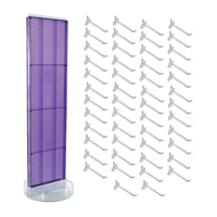 Azar Revolving Studio Base Pegboard Floor Stand - 60" x 16" - Purple-Includes a T-strip sign holder that can be attached to the top of the pegboard display