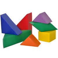 Qaba Foam Climbing Blocks for Toddlers - Multicolored - Set of 7-Seven-piece set allows versatile arrangement or puzzle play 