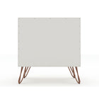 Manhattan Comfort Rockefeller 20.08" Mid-Century Modern 1-Drawer Nightstand - Off White-10