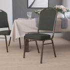 Flash Furniture HERCULES Series Crown Back Stacking Banquet Chair in Green Patterned Fabric - Gold Vein Frame-Upholstered Seat and Back