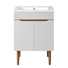 Modway Harvest 24.5" Bathroom Vanity - Grey/White-Integrated Basin Countertop