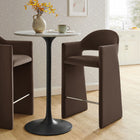 Modway Talia 41" Performance Velvet Bar Stool - Chocolate Brown-Bentwood Frame
