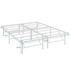 Modway Horizon Stainless Steel Full Bed Frame - White-Non-Marking Foot Caps