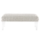 Modway Prologue Woven Performance Velvet Ottoman - White-Sturdy Construction