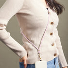 Evry Rope Crossbody Phone Strap - Pink/Gold-Easy installation with Click, Clip & Go!