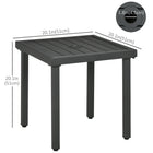 Outsunny Garden Patio Side Table with Umbrella Hole - Grey-Treated with electrophoresis before powder coating to protect the table from rain or rust 