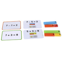 Educational Advantage Connecting Number Rods Work Cards Set-20 cards with questions on one side and answer on reverse side.