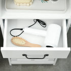 Kleankin Bathroom Linen Tower Cabinet with Three Open Shelves - White-Materials: MDF, Particleboard