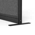 Luxor Modular Wall with Whiteboard - 70" W x 48" H - Segmented Black Frame, Frosted Acrylic, Cool Grey PET-Helps define zones without permanent walls