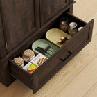 HOMCOM 69" H Tall Kitchen Storage Cabinet with Adjustable Shelves - Coffee Brown-Colour: Dark Brown 