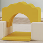 Qaba Baby Soft Play Set Foam Climbing Blocks Set - Yellow - Set of 7-Lightweight pieces move and stack easily, saving home space 