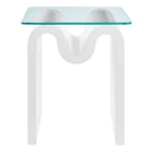 Modway Ondine Glass Top Side Table - White-Assembly Required