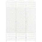 HOMCOM 3 Panel Wave Fiber Freestanding Room Divider for Home Office - White-This room divider is ideal for creating personal space or dividing larger rooms
