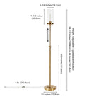 Hudson&Canal Frieda 66" Tall Floor Lamp with Glass Shade - Brass/Clear-Clean with a soft, dry cloth and no harsh chemicals or abrasive cleaning materials