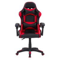 CorLiving Ravagers Gaming Chair - Black/Red-Black and red racing stripe detail