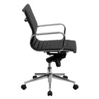 Nicer Interior Ribbed Group Style Low Back Desk Chair - Black-Contemporary low-back design offers style and mobility