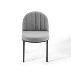 Modway Isla Channel Tufted Upholstered Fabric Dining Side Chair - Black/Light Grey-8