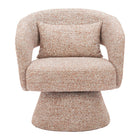Zuo Liva Swivel Chair - Frosty Brown-Shearling style fabric