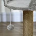 PawHut 19" Small Cat Tree with Scratching Post, Perch and Toy Ball - Grey-Brand: PawHut 