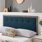Modway Draper Tufted Fabric and Wood King Headboard - Grey Azure-Rubberwood and MDF Veneer