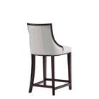 Manhattan Comfort Fifth Avenue 19" Traditional Faux Leather Upholstered Counter Stool - Light Grey-Seat Height: 26"