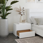 Nexera Avenue Nightstand With 1-Drawer And Folding Door - White-5