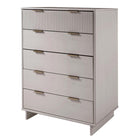 Manhattan Comfort Granville 37.8" Modern Tall Dresser - Light Grey-Recommended for up to 35 inch TV.