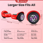 Gyrocopters PRIME Hoverboard for Kids - 15 km/h Speed ​​ - 300 W - 6.5" - LED Wheels - Bluetooth Speaker - Red-Range= 8 Km