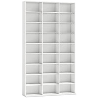HOMCOM 9-Tier Media Storage Cabinet - 68.9" H - White-Massive media capacity holds 835 CDs or 500 DVDs effortlessly