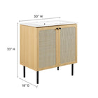 Modway Chaucer 30" Bathroom Vanity - Oak/White-Adjustable Shelf