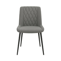 Nicer Interior Fabric Metal Leg Side Chairs - Grey - Set of 4-All-season polyester-linen blend in grey