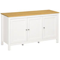 HOMCOM 47.2" L Sideboard Buffet Storage Cabinet - White-Two two-tier cabinets with adjustable shelves provide flexible storage