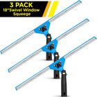 Gritt Commercial 18" Swivel Window Squeegee with Quick Release - 3 Pack-Handle swivels 180° to reach tight corners, edges and sills
