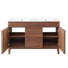 Modway Render 48" Double Sink Bathroom Vanity - Walnut/White-9