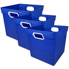 Romanoff Products Cube Bin - Blue - 3 Pack-Sturdy storage bin that fits perfectly into many prefabricated storage units